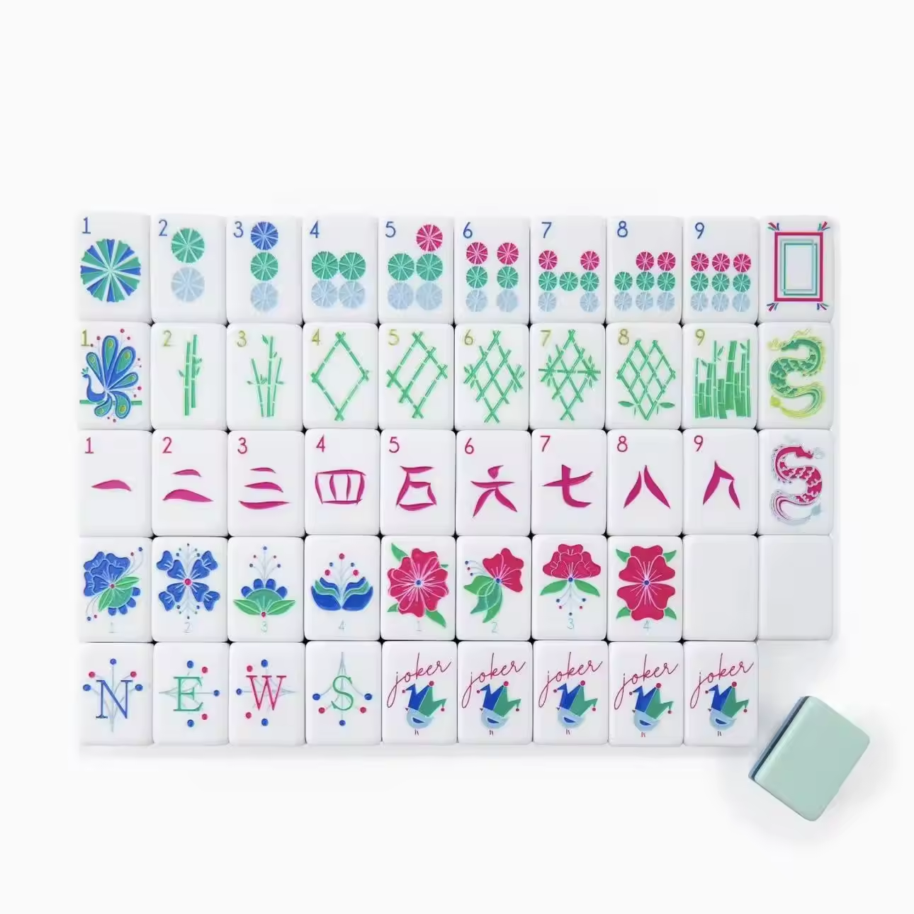 Mint Mahjong Tiles Set