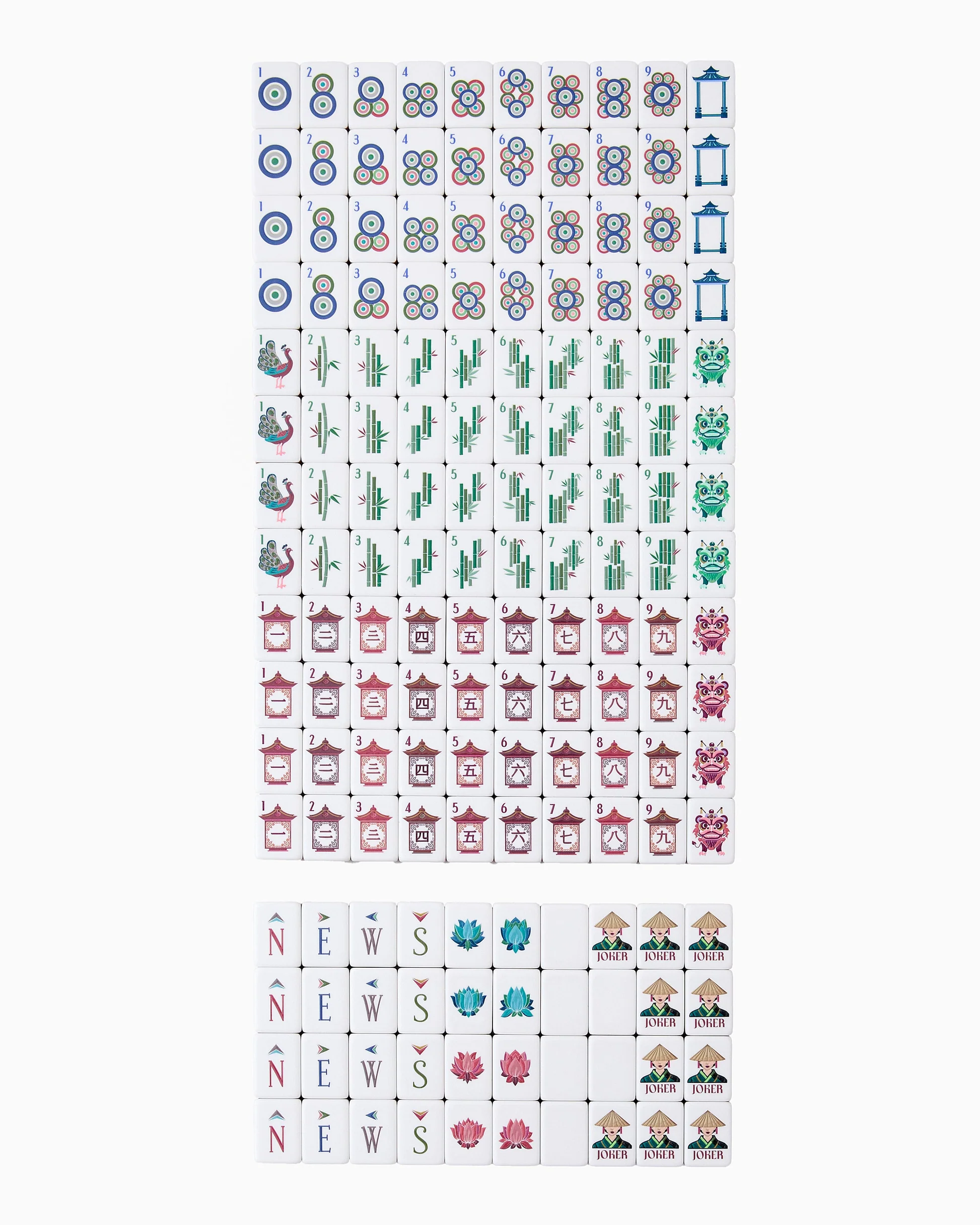 Olive Green Mahjong Tiles Set