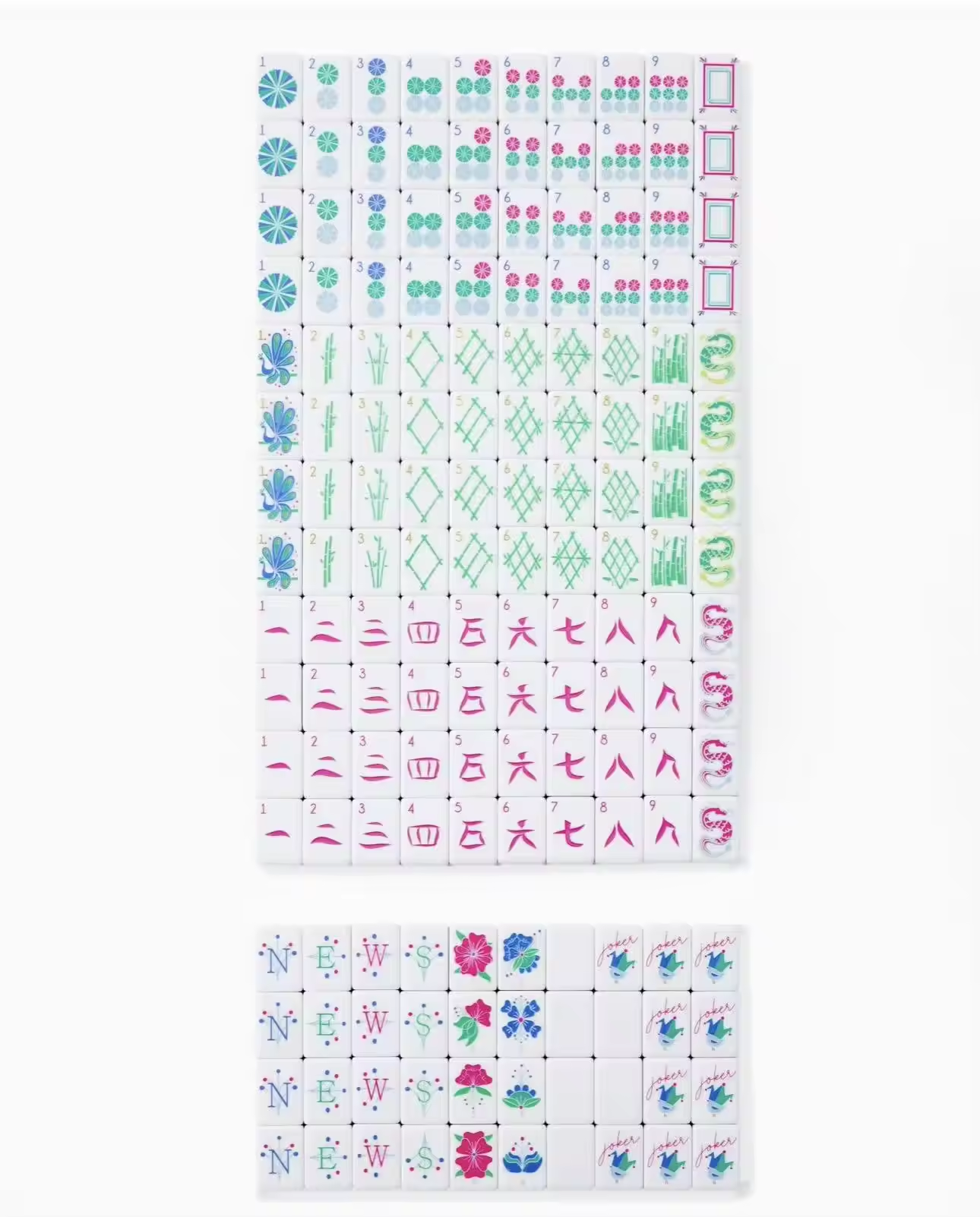 Mint Mahjong Tiles Set