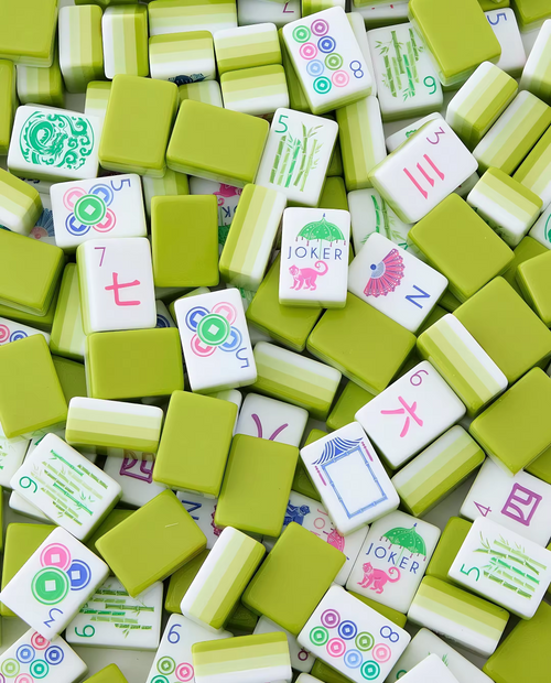 Green Mahjong Tiles Set